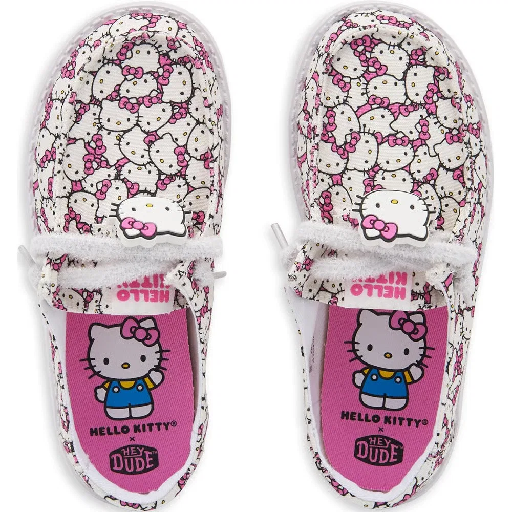 Детские слипоны Wendy Hello Kitty Heydude, White/Pink — фото 4