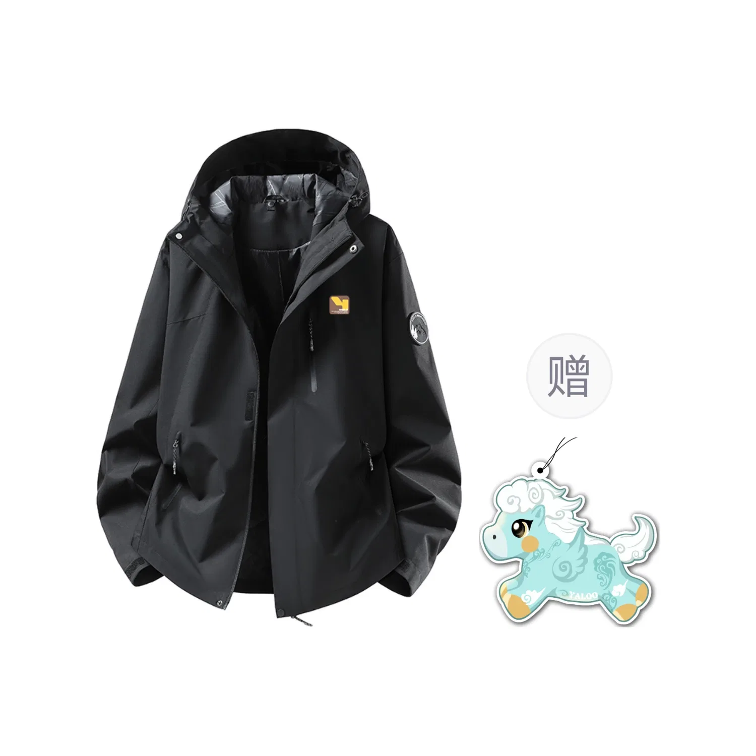 Детское худи с капюшоном из флиса и курткой Khaki Fleece Liner+Shell YALU — фото 3