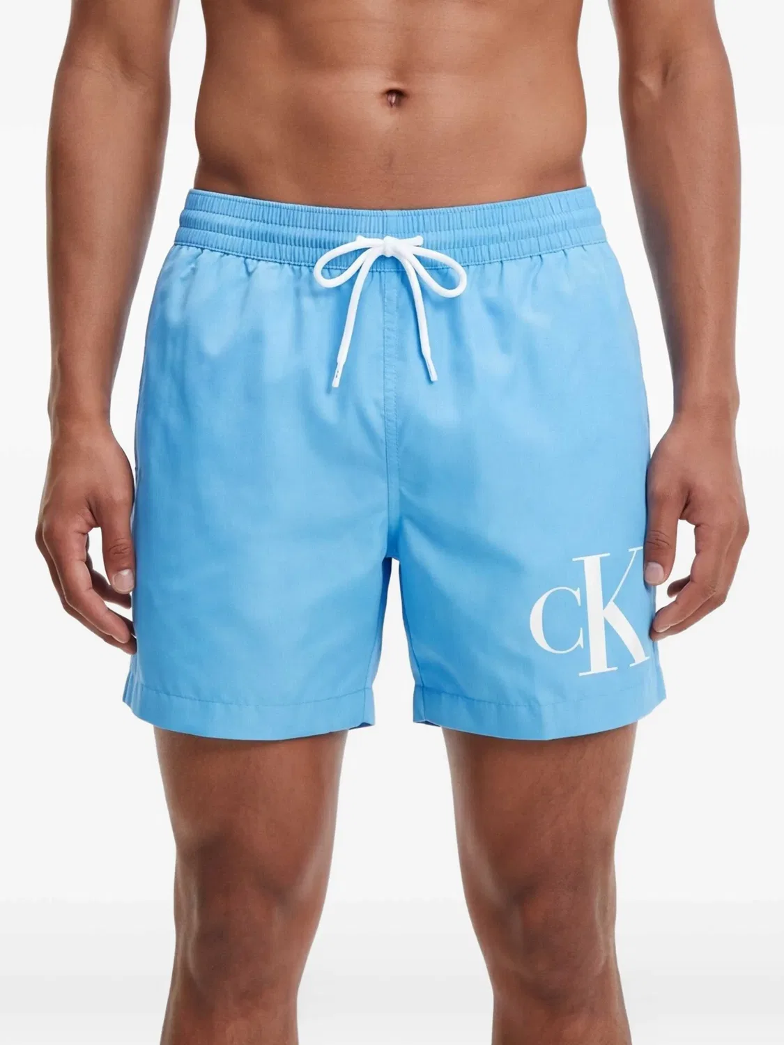 Шорты для плавания с логотипом Calvin Klein, светло-голубой — фото 3