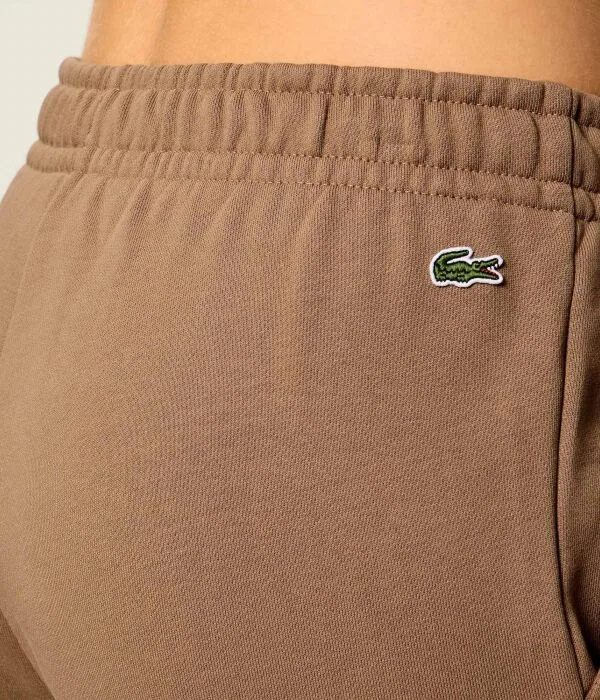 Брюки спортивные женские Lacoste, Regular Fit, хлопок, бежевый — фото 4