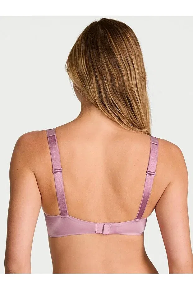 Женский бюстгальтер пуш-ап на бретелях с кружевом Bombshell Shimmering Strappy Push-Up Bra Victoria'S Secret, Dried Rose — фото 3