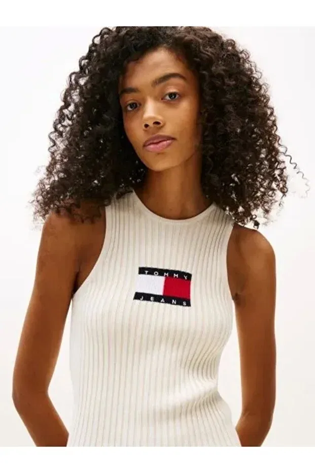 Женское платье-свитер с принтом Tommy Hilfiger, Ecru — фото 4