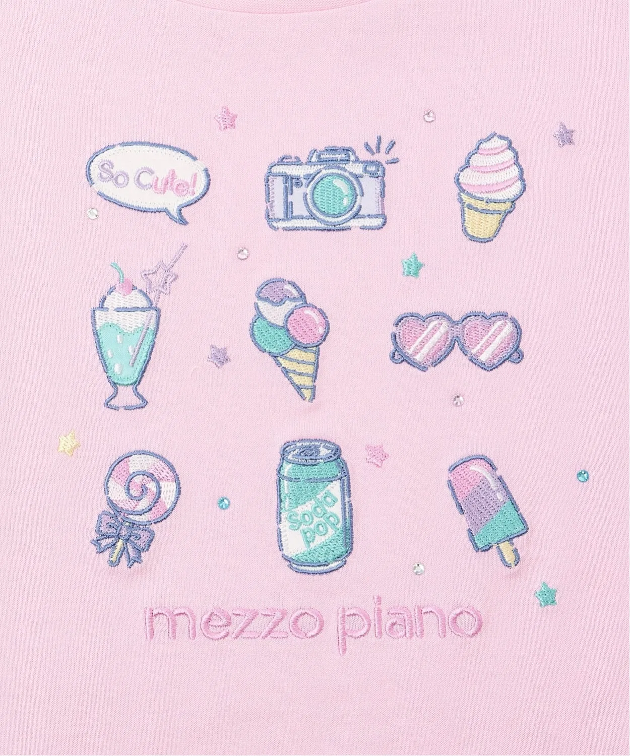 Детская футболка с вышивкой Fancy Pop mezzo piano, Light Pink — фото 4