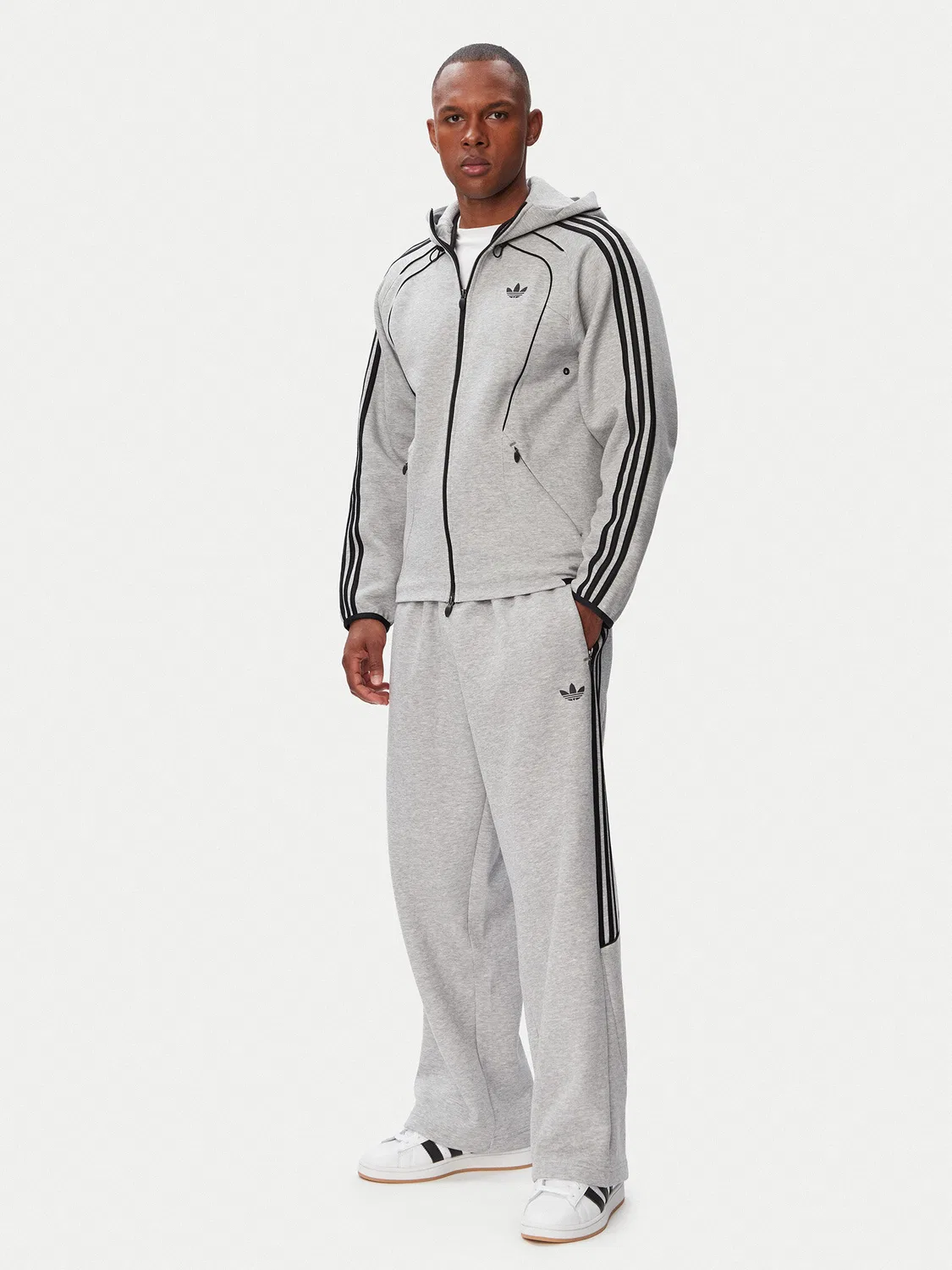 Мужские спортивные штаны стандартного кроя Spacer Teamgeist Cutline Adidas, светло-серый — фото 2