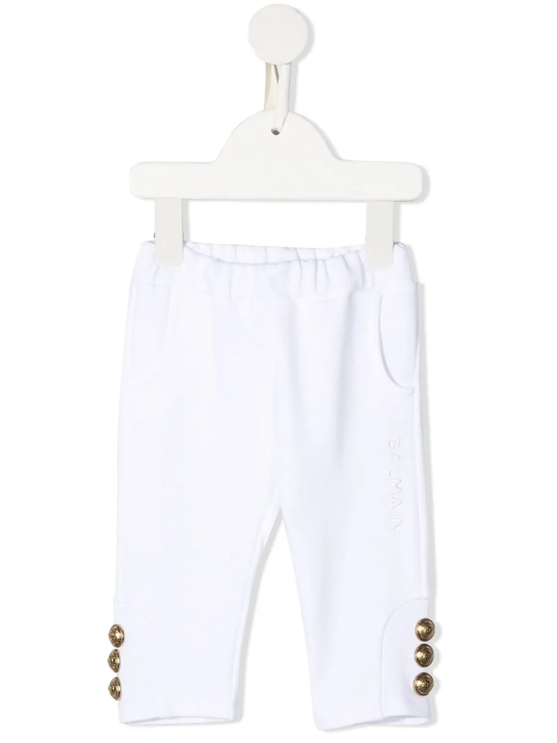 Спортивные брюки с пуговицами Balmain Kids, белый