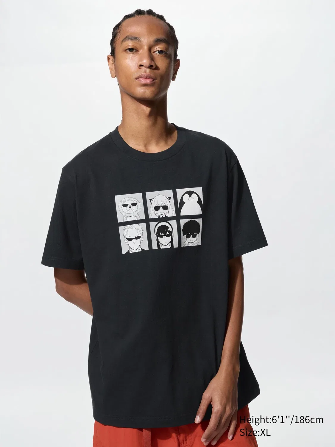 Футболка Uniqlo, графический принт аниме Spy x Family, черный — фото 2