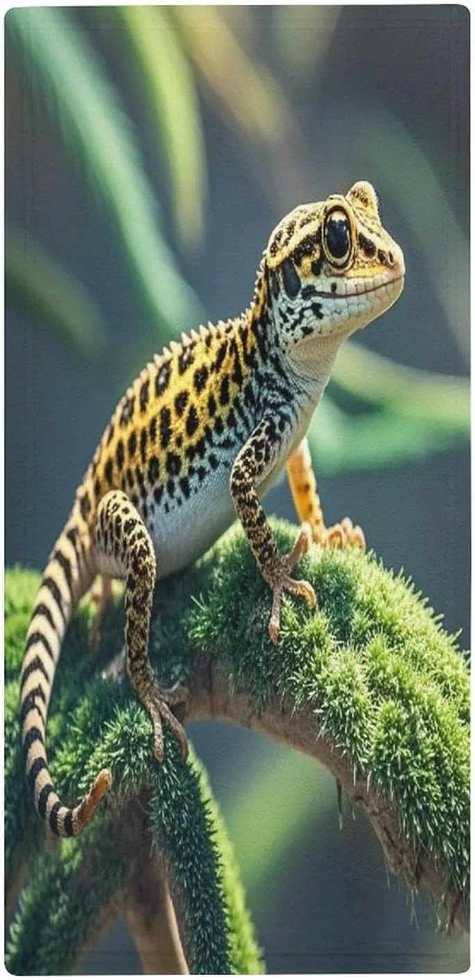 Махровая салфетка для лица KLSVTMEA, 1 шт, 72.9x35.1 см, Leopard Little Gecko
