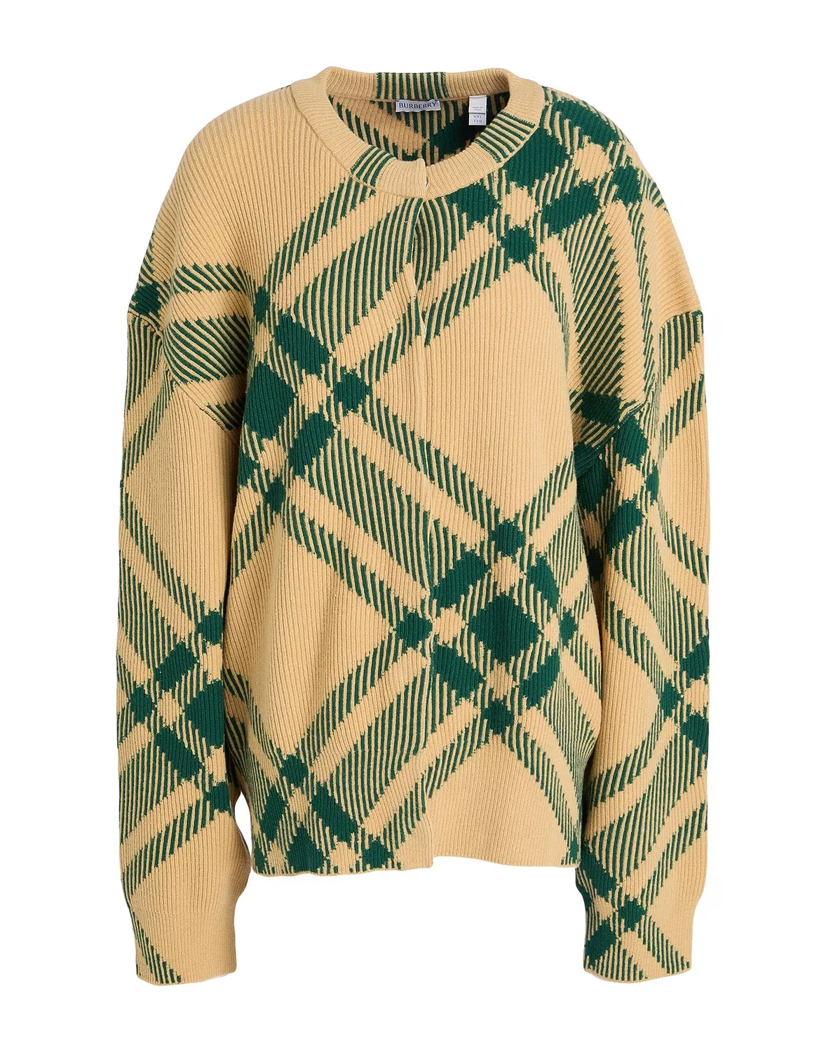 Женский кардиган с интарсией Burberry, бежевый