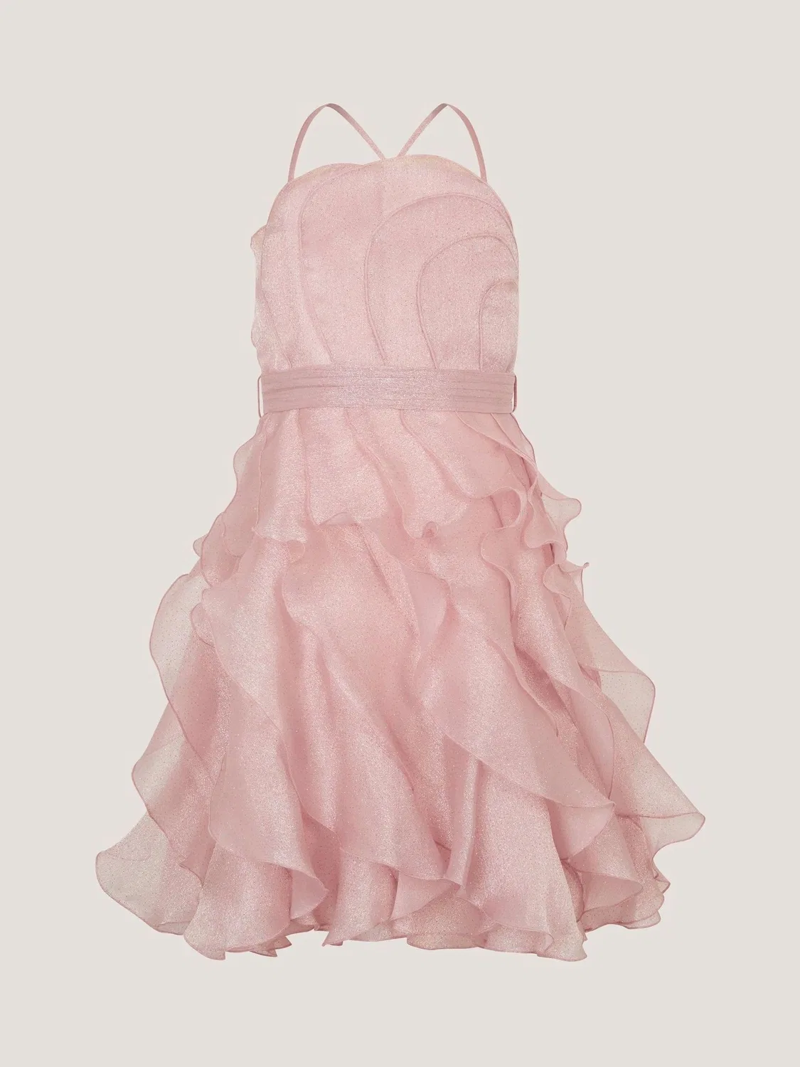 Платье с блестками и рюшами Monsoon Pink