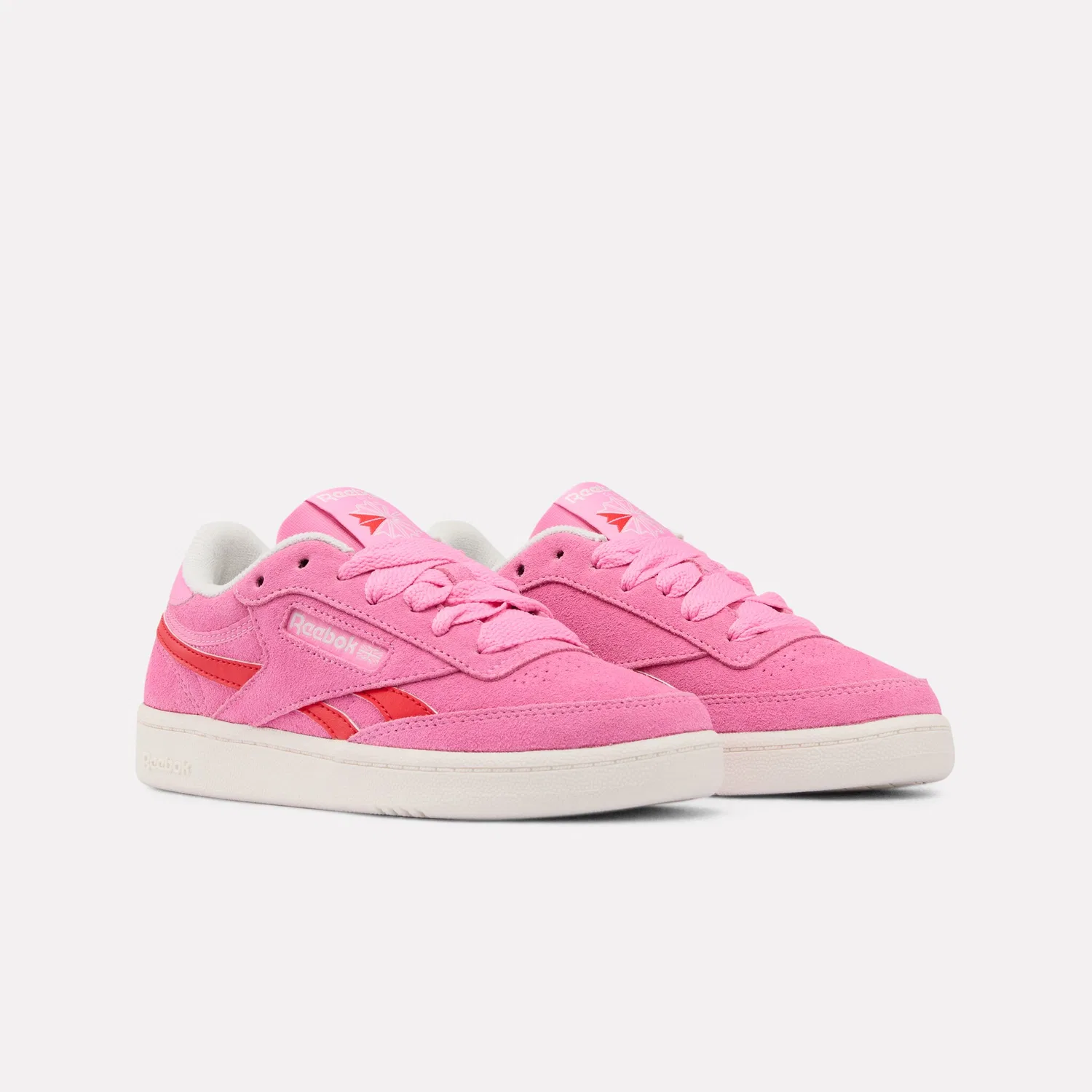 Детские кроссовки на шнуровке Club C Revenge Reebok Classic, Playful Pink/Sport Red/Chalk