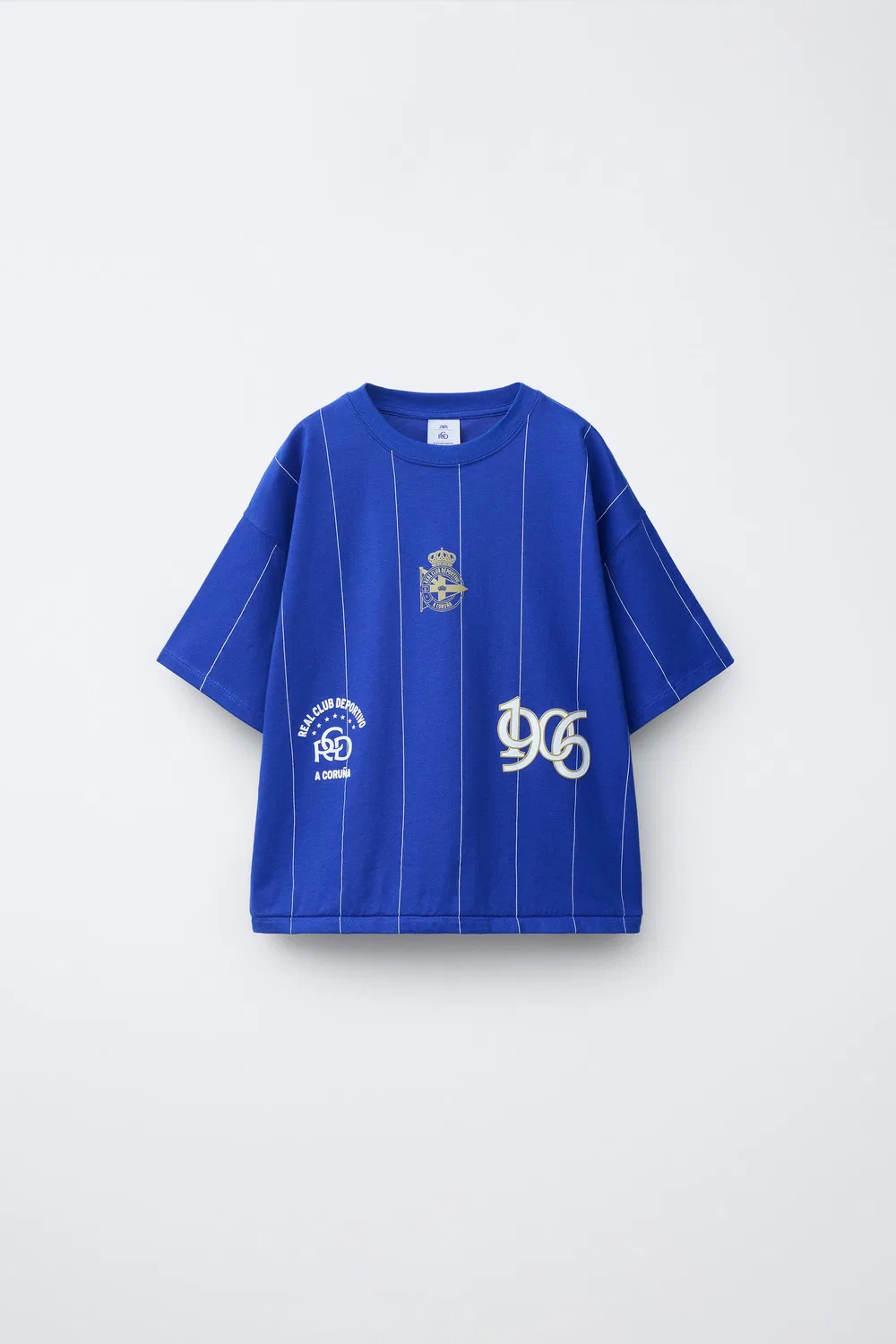 Футболка RC DEPORTIVO DE A CORUÑA в полоску ZARA, Bluish