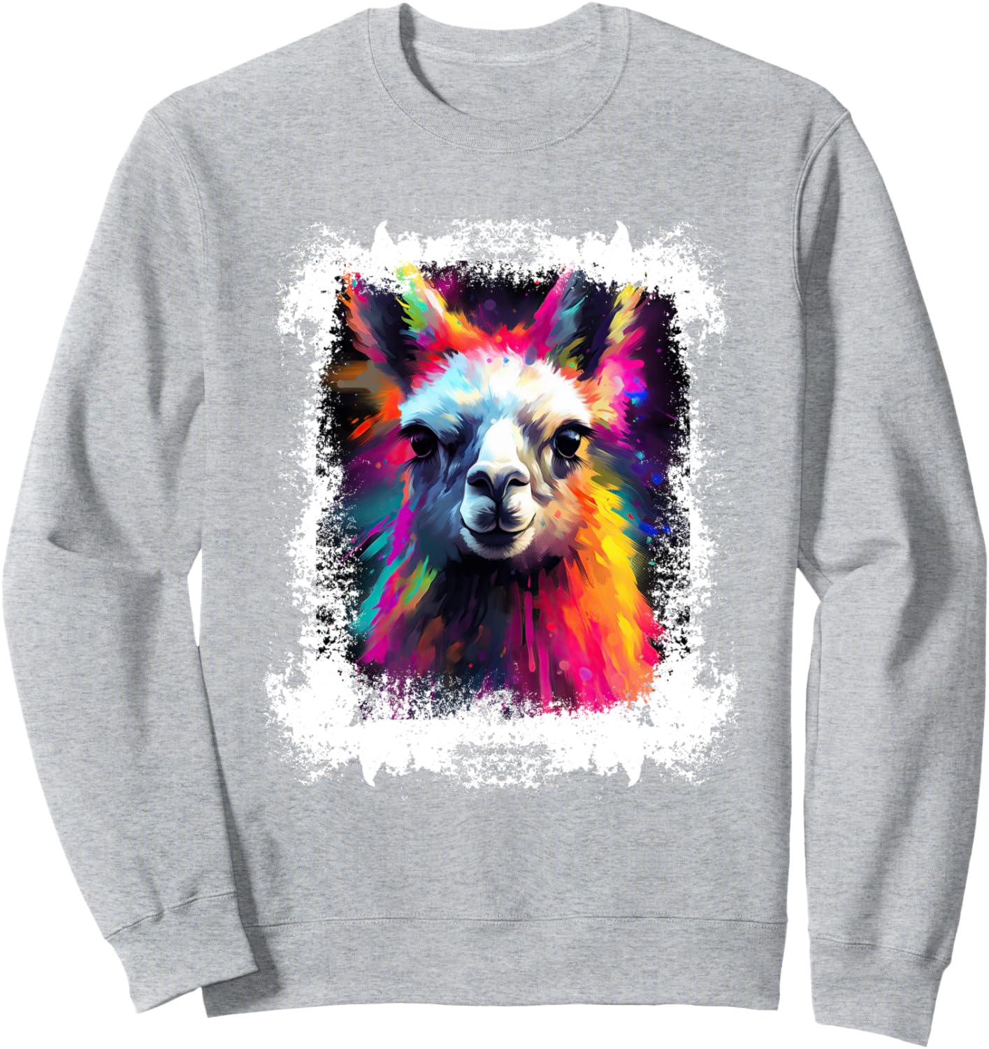 

Толстовка с изображением милой ламы и портретом альпаки, выполненным маслом Oil Print Animals, серый