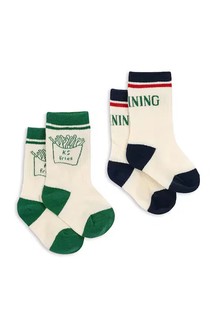 Носки детские 2 шт Rib Fries Socks Konges Sløjd, бежевый — фото 2