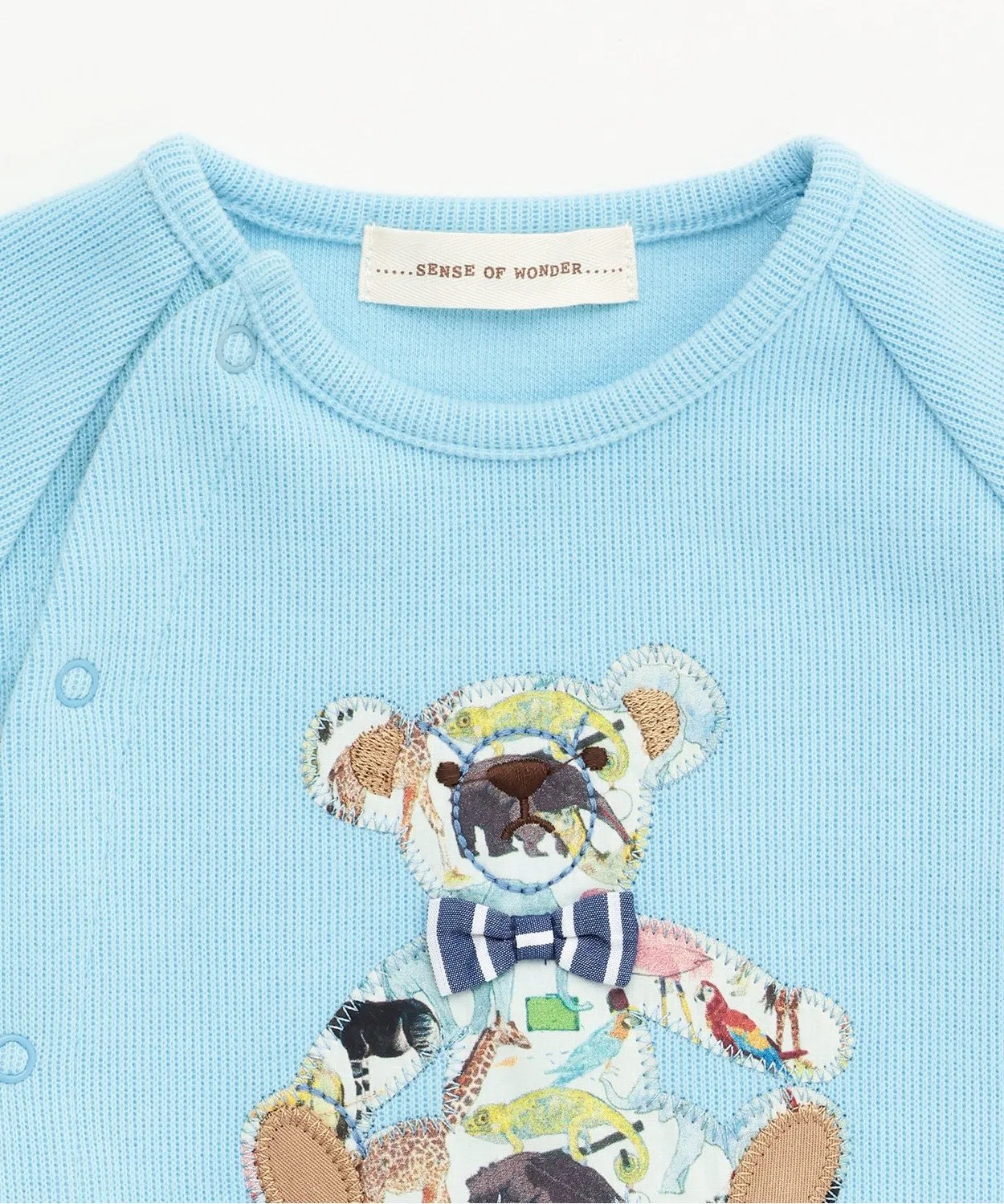 Комбинезон 2WAY с аппликацией Queue for the Zoo, Liberty Fabrics, светло-голубой — фото 4