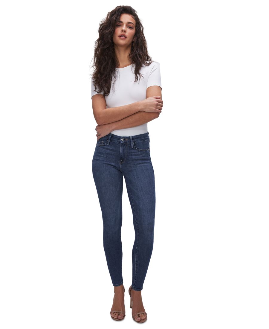 

Женские джинсы Good Legs Skinny Mid Rise, стандартные и большие размеры Good American, Blue