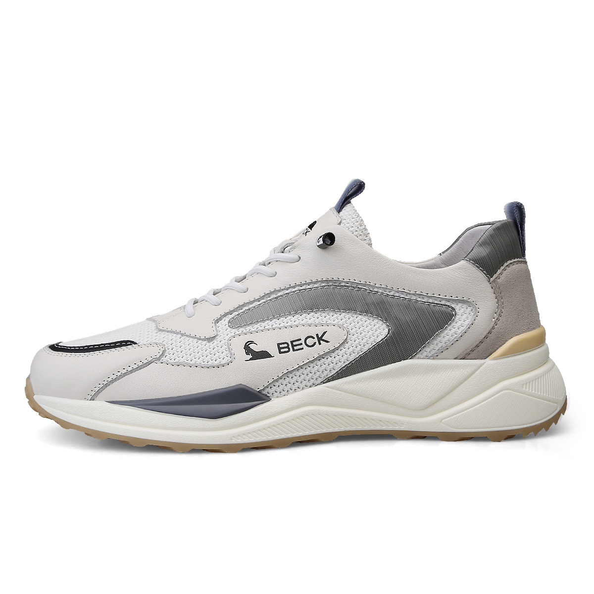 

Амортизация, противоскольжение, устойчивость к истиранию, дышащие, легкие кроссовки Low Top Casual Shoes Unisex BECK, белый серый