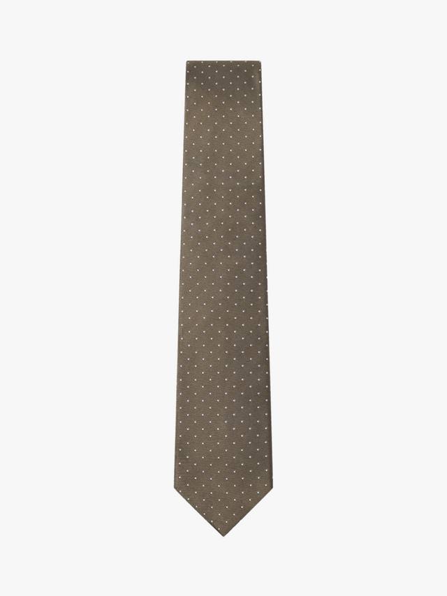 

Шелковый галстук в мелкий горошек от mayfair Hackett London, цвет Tan Brown