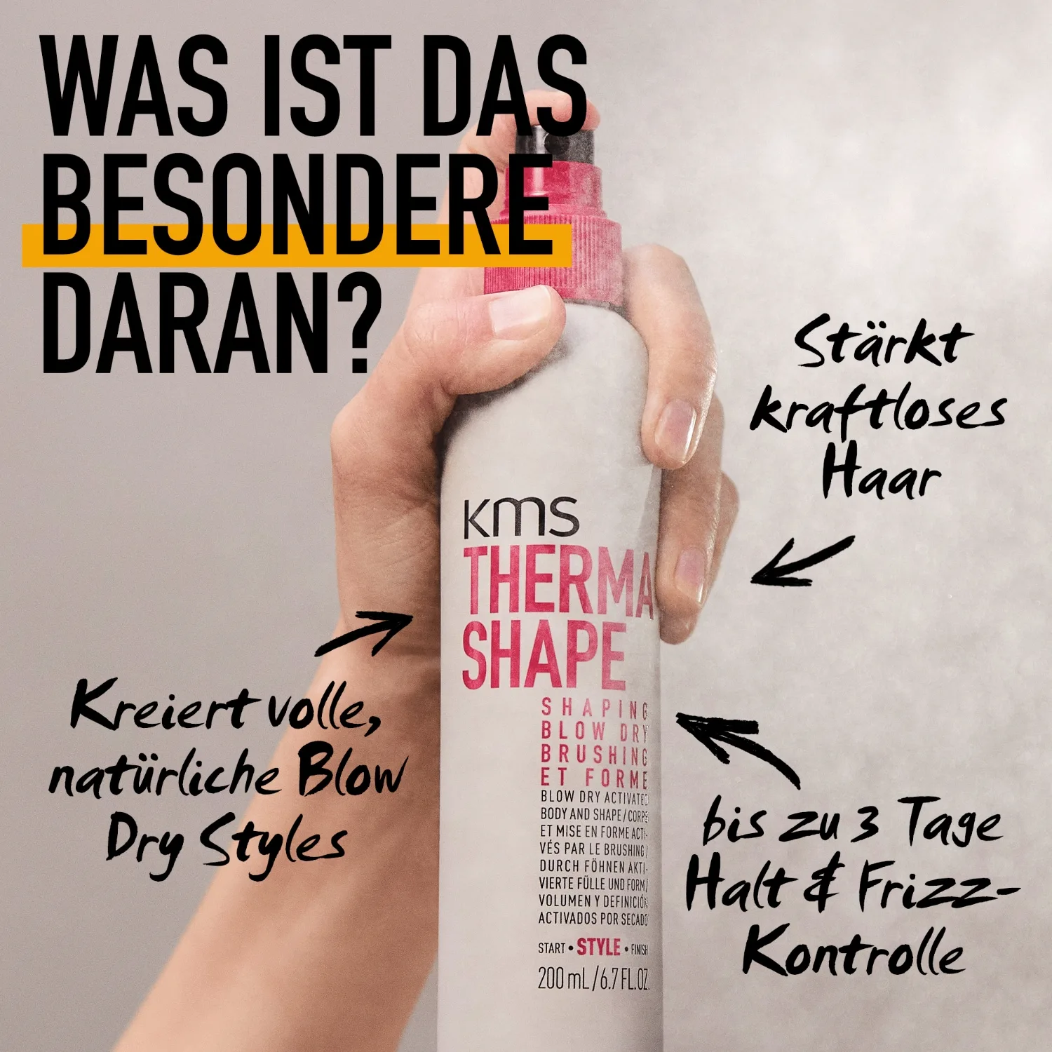 Haarspray thermashape shaping blow dry Kms, 200 мл — фото 2