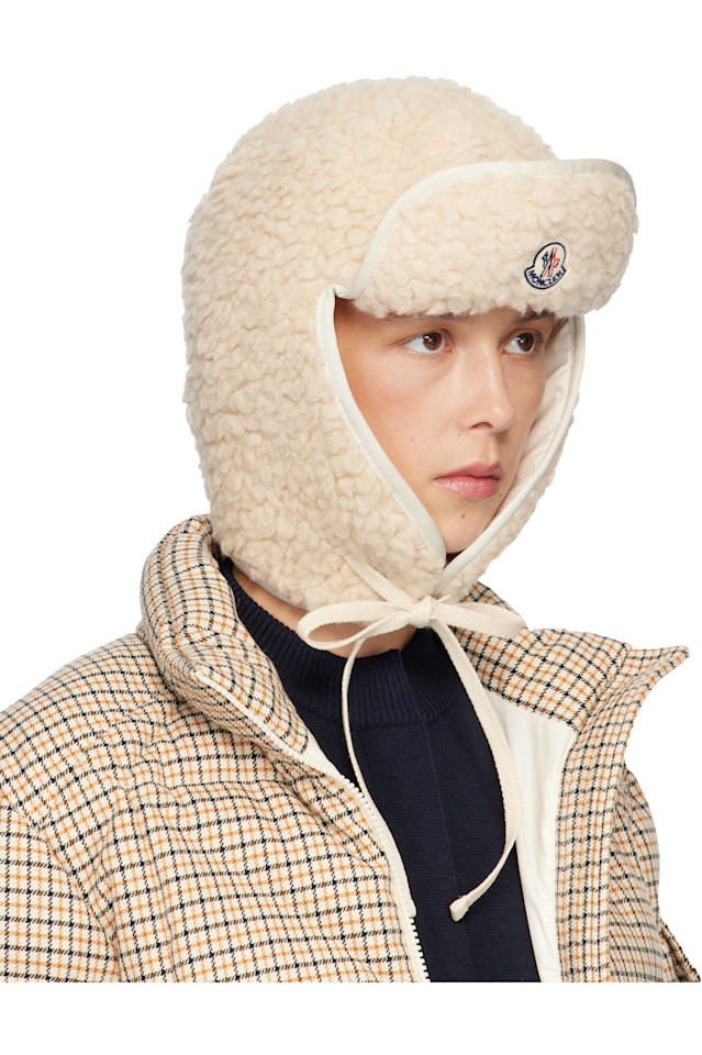 Двусторонняя шапка-плюшевый мишка Moncler, белый — фото 2