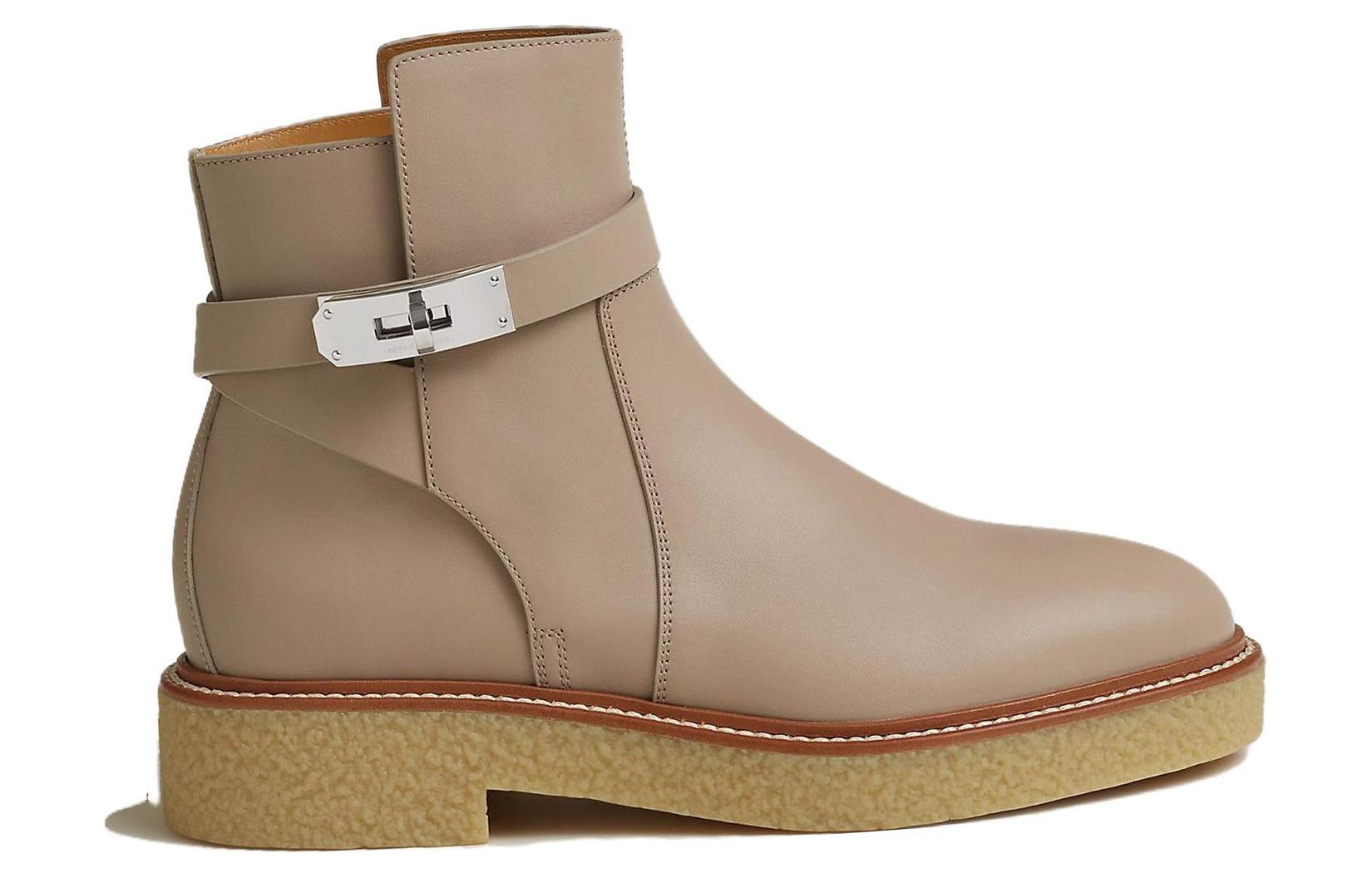 Исторические женские полусапожки серые желтые бежевые HERMES — фото 3