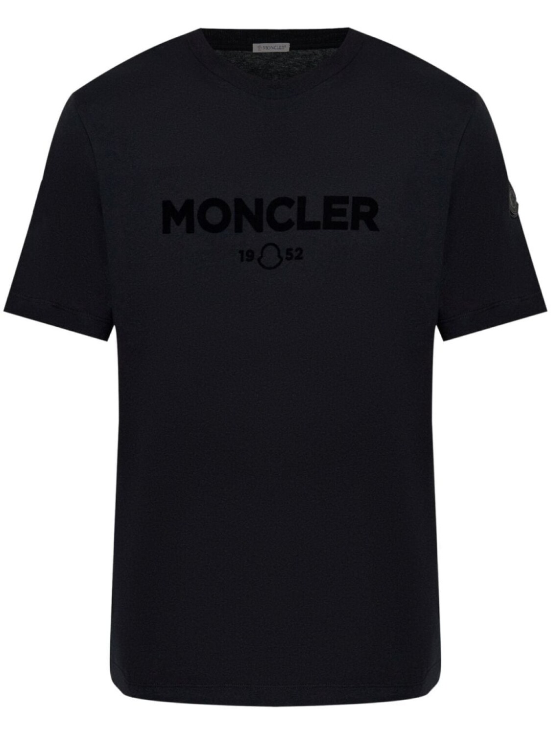 

Moncler футболка с логотипом в виде флока, черный