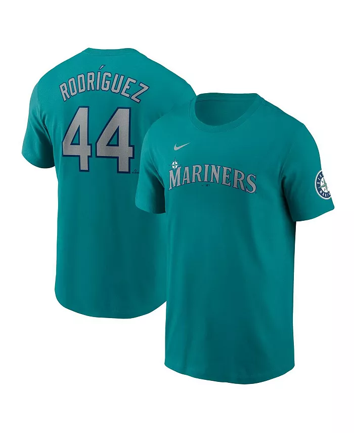 

Мужская футболка Julio Rodríguez Aqua Seattle Mariners Fuse Name Number Inline Nike