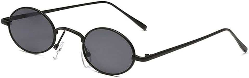 

Винтажные маленькие овальные солнцезащитные очки для женщин, тренд 2025 года, золотистая металлическая оправа, ретро-миниатюрные солнцезащитные очки для женщин KTUCN, 1 Black Grey