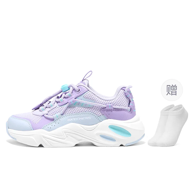 Skechers Kids Детские кроссовки SKECHERS GIRLS низкие, дышащие, устойчивые к истиранию, цвет purple blue white