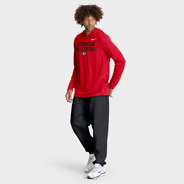 Мужская красная толстовка с длинным рукавом georgia bulldogs 2025 sideline performance Nike — фото 4