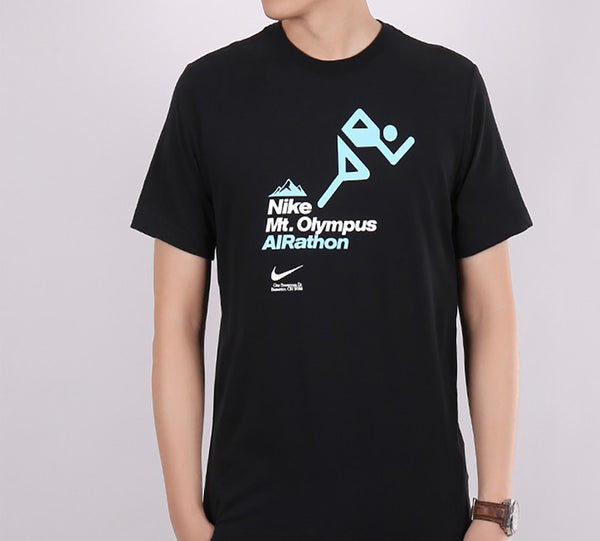 Футболка airathon round neck short sleeve black Nike, черный — фото 3