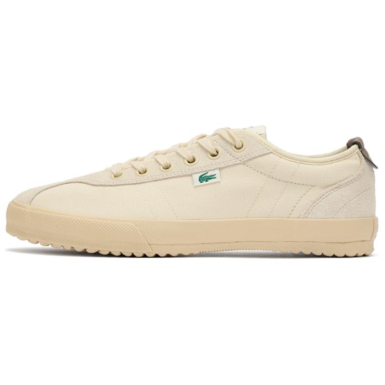 

LACOSTE Нескользящие износостойкие низкие парусиновые туфли мужские бежево-коричневые