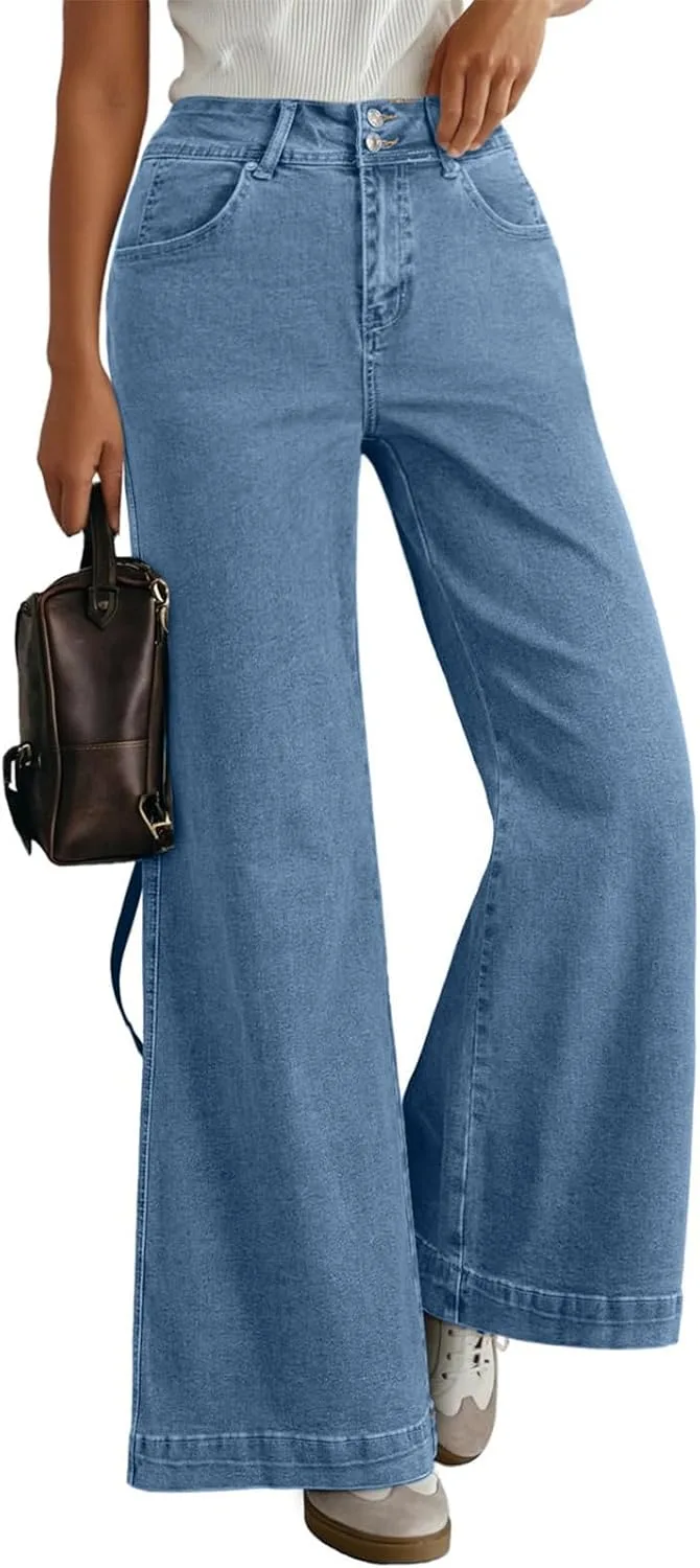 

Женские джинсы wide leg с высокой посадкой BEIBEINOYA