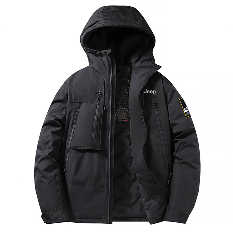 

Пуховик Jeep мужской, цвет слоновая кость белый