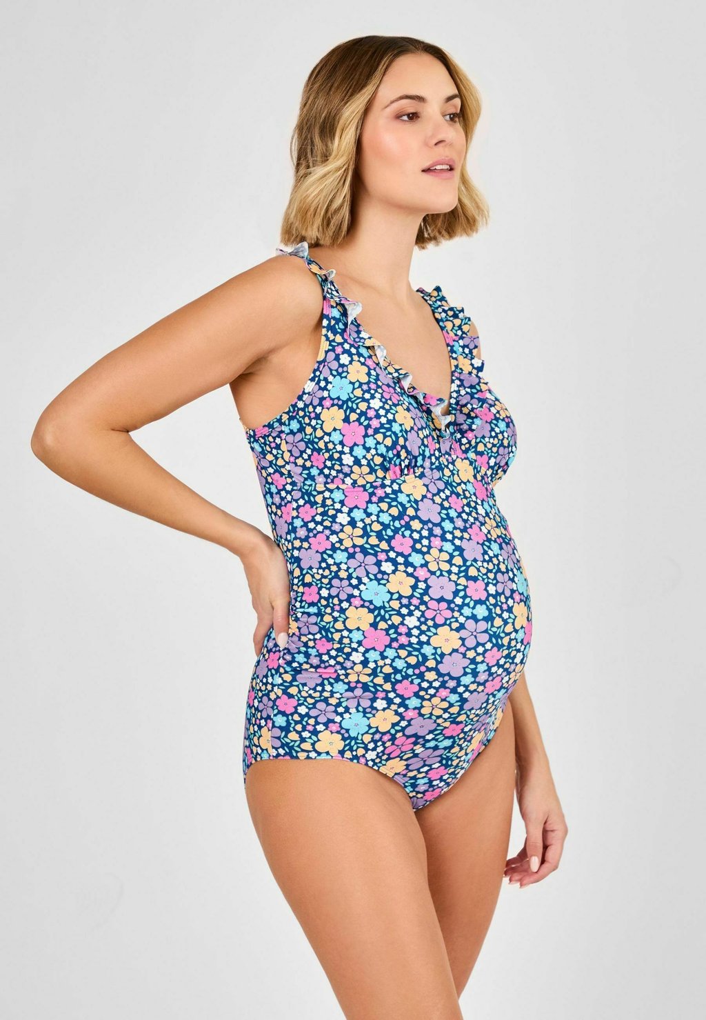 

Купальник MATERNITY FIT FLORAL PRINT FRILL JoJo Maman Bébé, синий