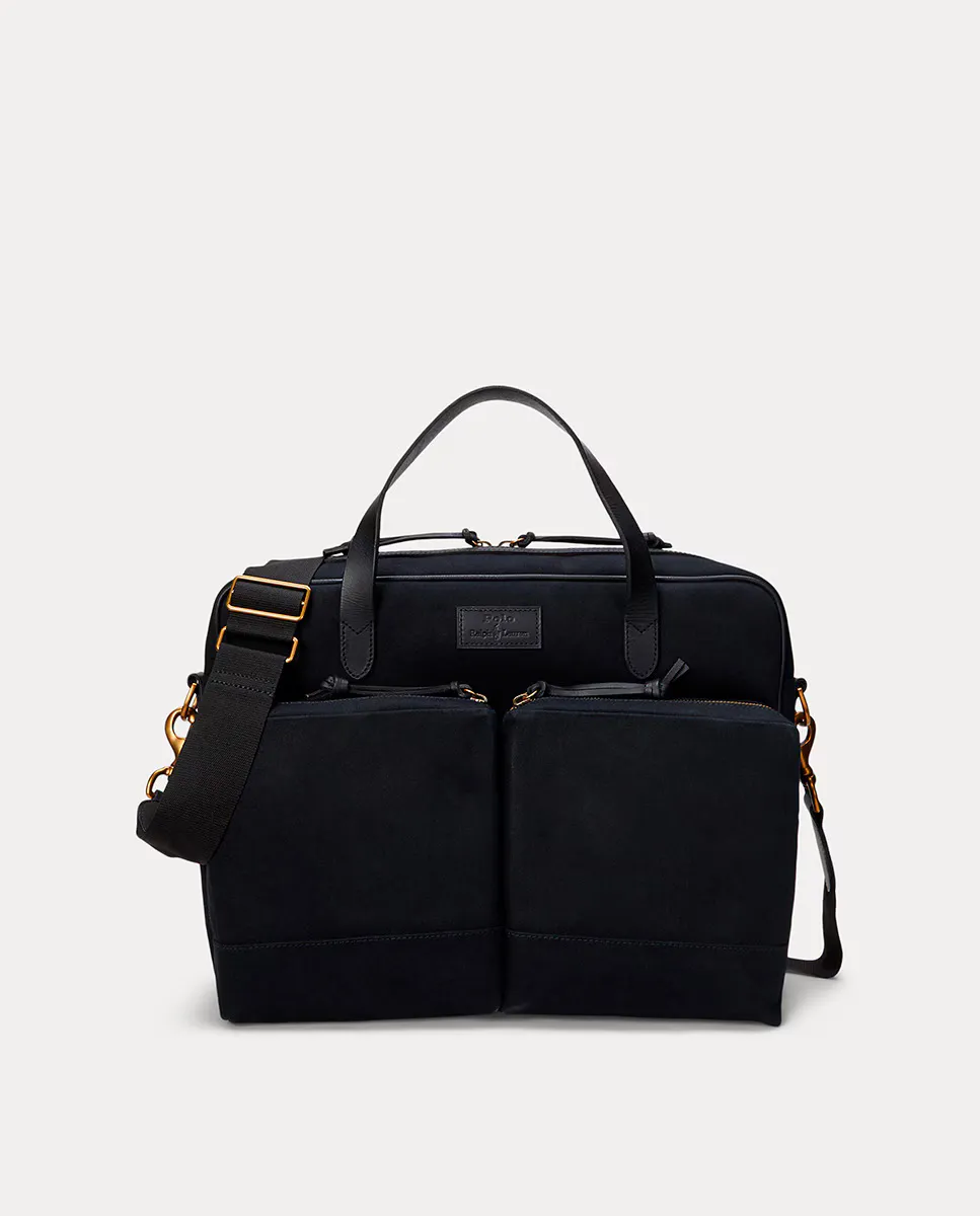 

Мужская холщовая сумка для документов с двумя внешними карманами Polo Ralph Lauren, черный