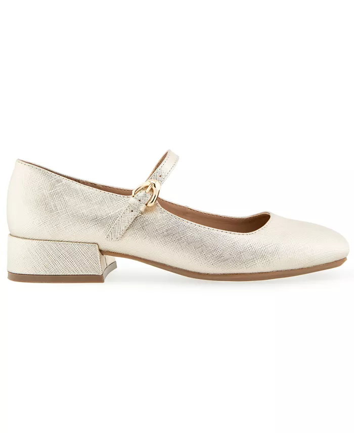 Женские туфли Isannah Maryjane на каблуке Aerosoles, золото — фото 2