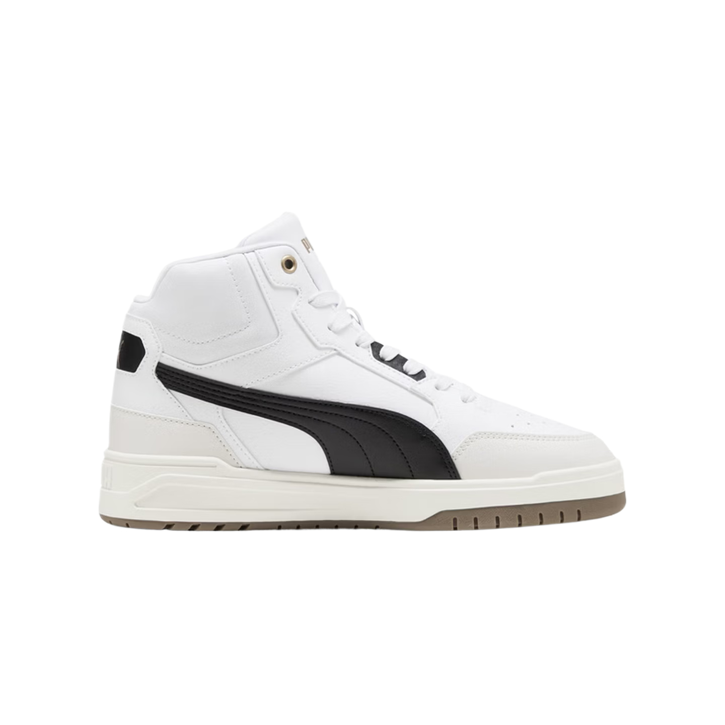 Кроссовки Casual Unisex Mid top Shuffle Artificial Leather Slip Resistant Support PUMA, белый-черный-серый-05 — фото 3