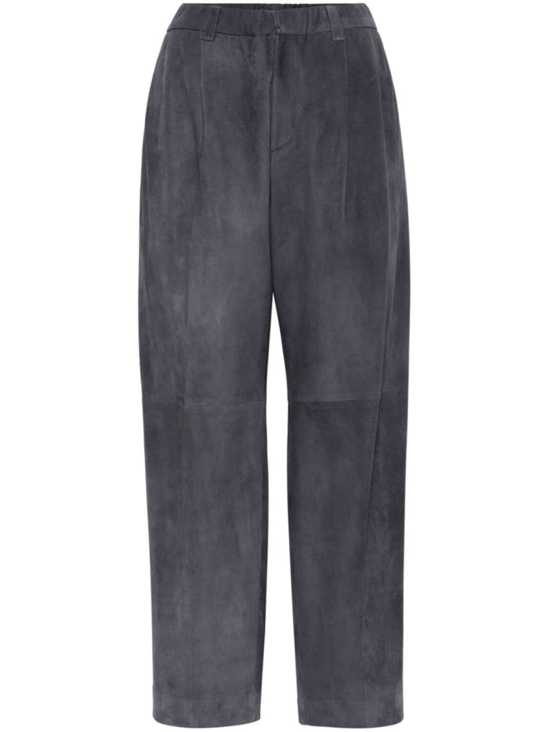 

Brunello Cucinelli кожаные брюки прямого кроя, серый
