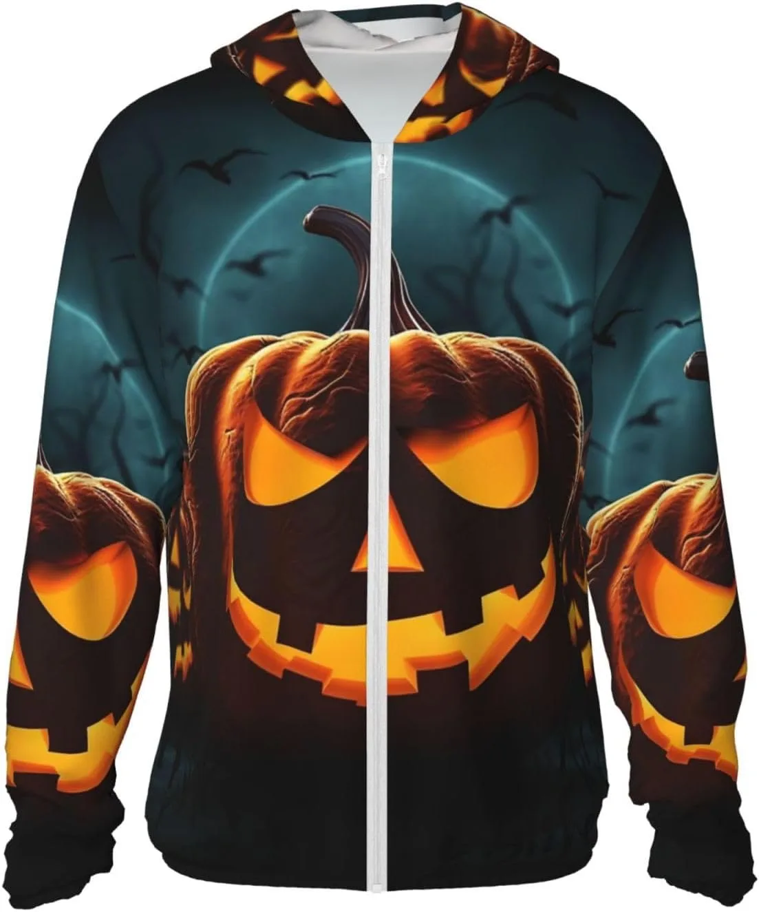 

Мужская толстовка с капюшоном UPF 50+ Happy Halloween Pumpkin на молнии SDTYKHJ