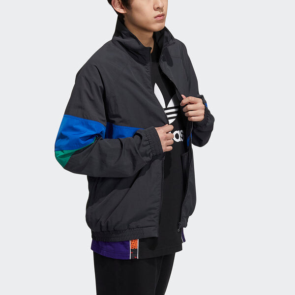 Куртка adidas originals Ts Track Top Contrast Color Stitching Pattern logo Sports Jacket Black, черный — фото 4