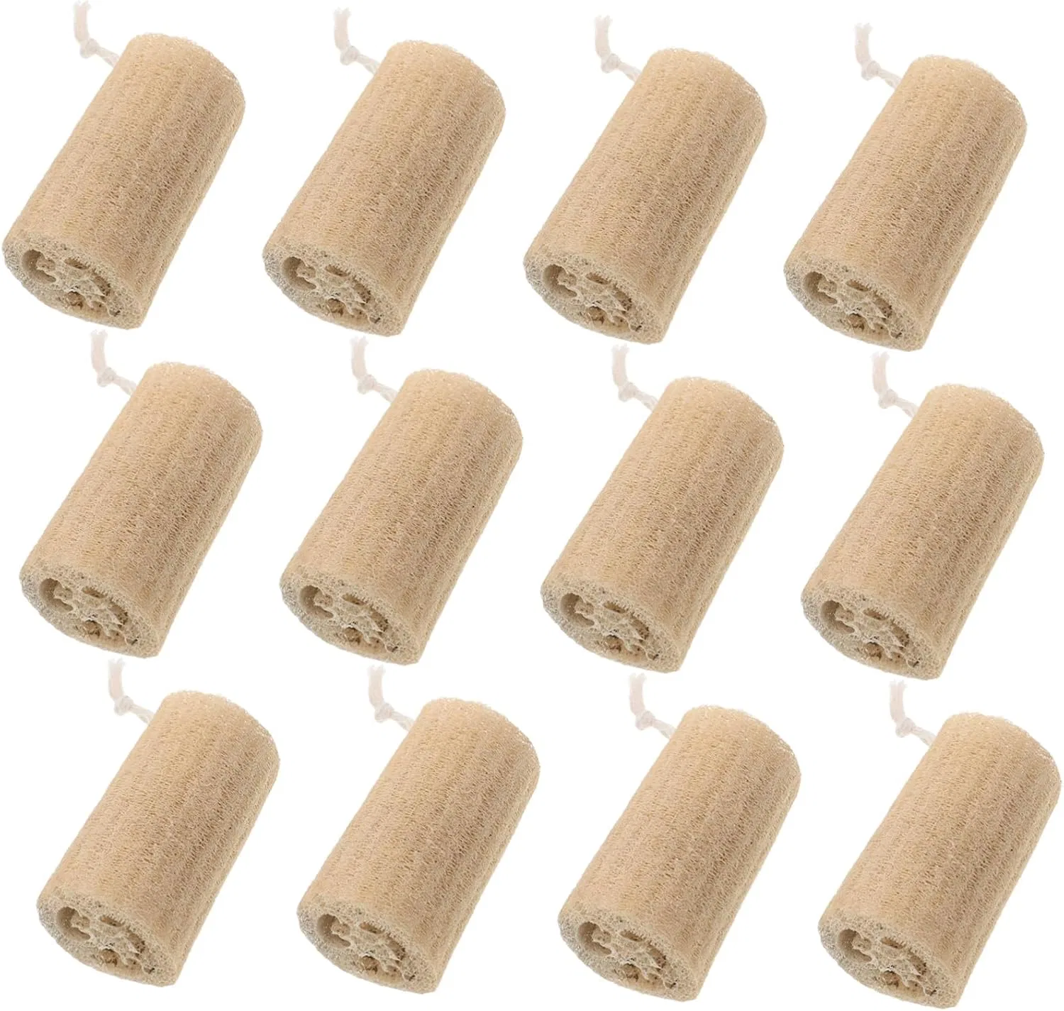 Набор мочалок Люфа для душа Yardenfun, 12 шт., 10x5.2x4.2 см, Бежевый