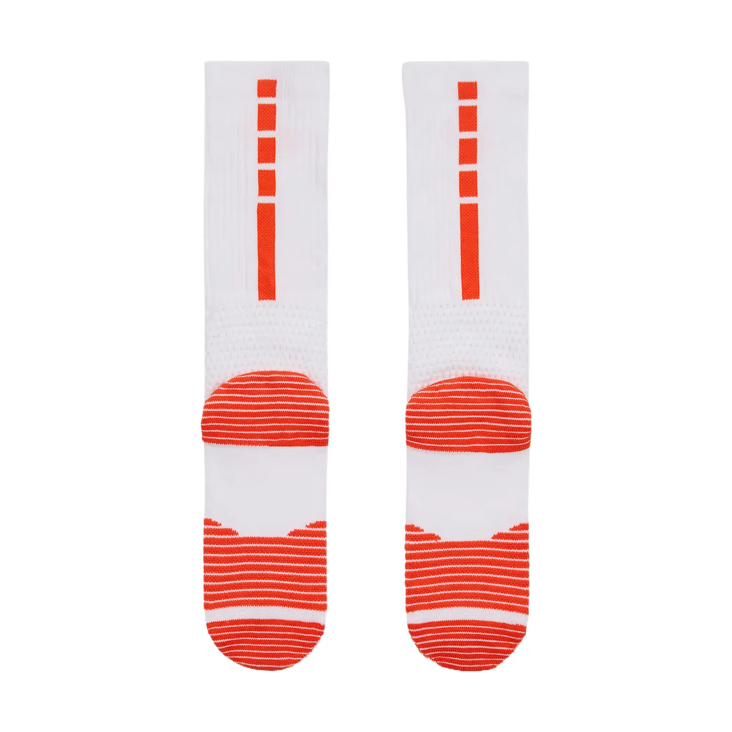 Носки с высокой посадкой Elite 2.0 с поддержкой свода стопы Nike, White/Team Orange/Team Orange — фото 4