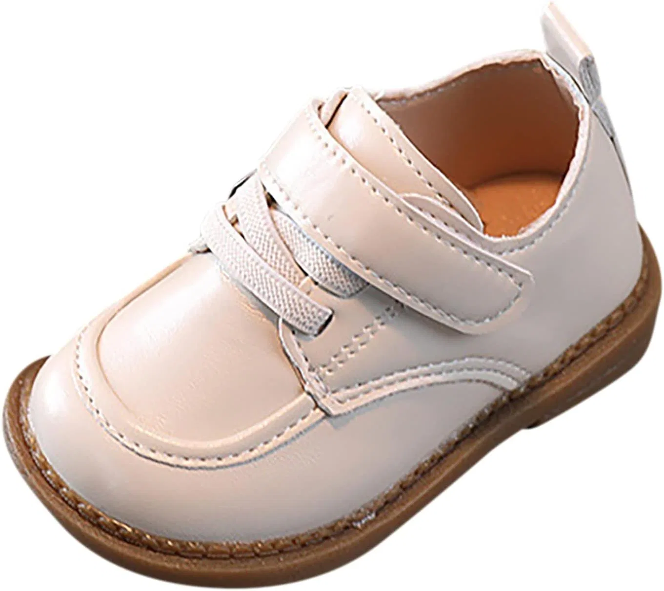 Детские кеды для мальчиков на толстой подошве с пряжкой, Beige