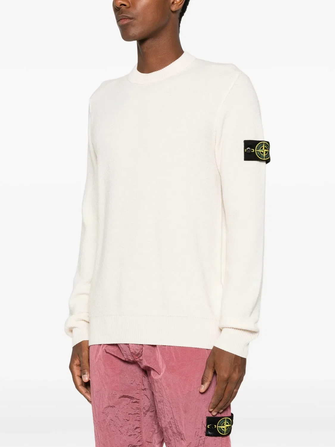 Stone Island Свитер с нашивкой, нейтральные тона — фото 3