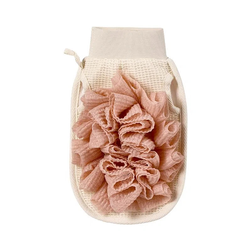 Мочалка для душа двусторонняя, KIGPOR, набор 2 шт, 12 x 12 x 12 см, Rose