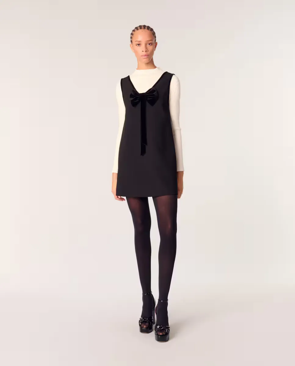 

Платье Pinafore с бархатным бантом Maje, чёрный