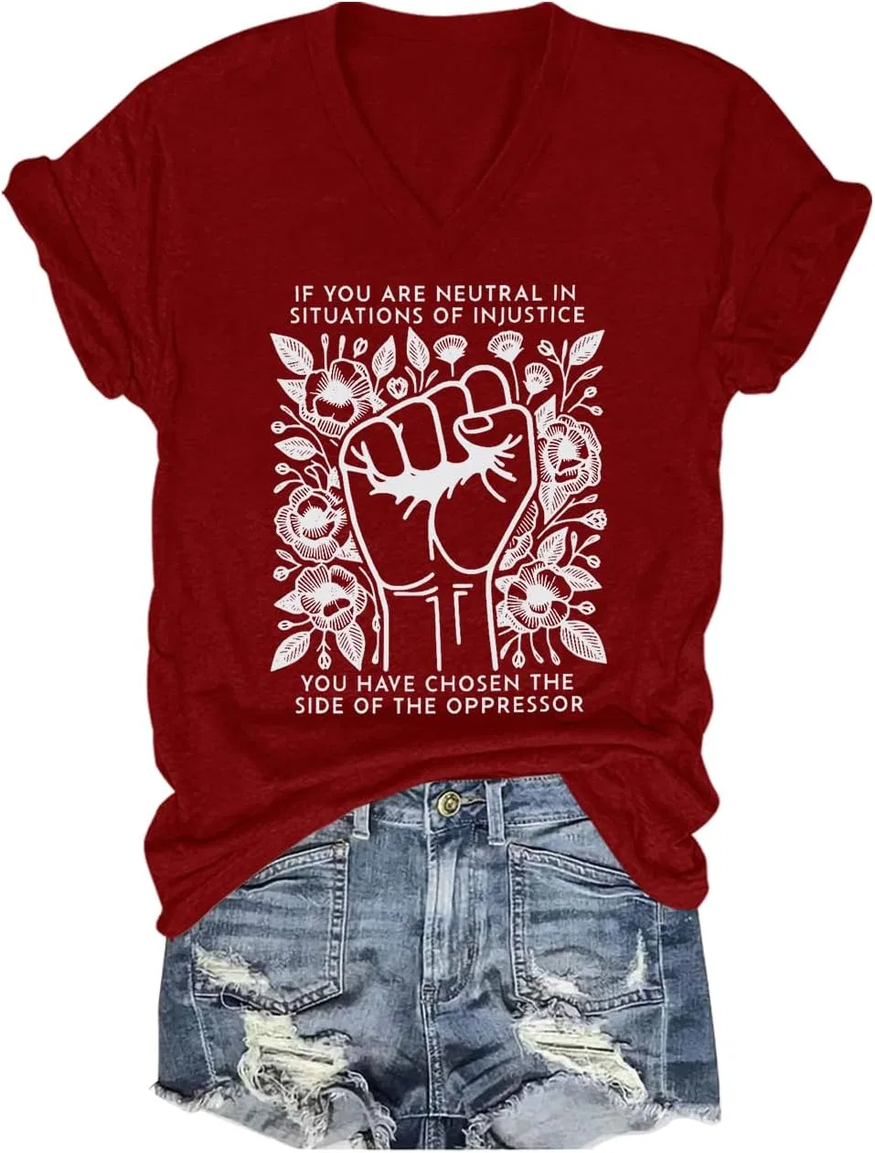 Женская футболка с V-образным вырезом Unisex, Claret1