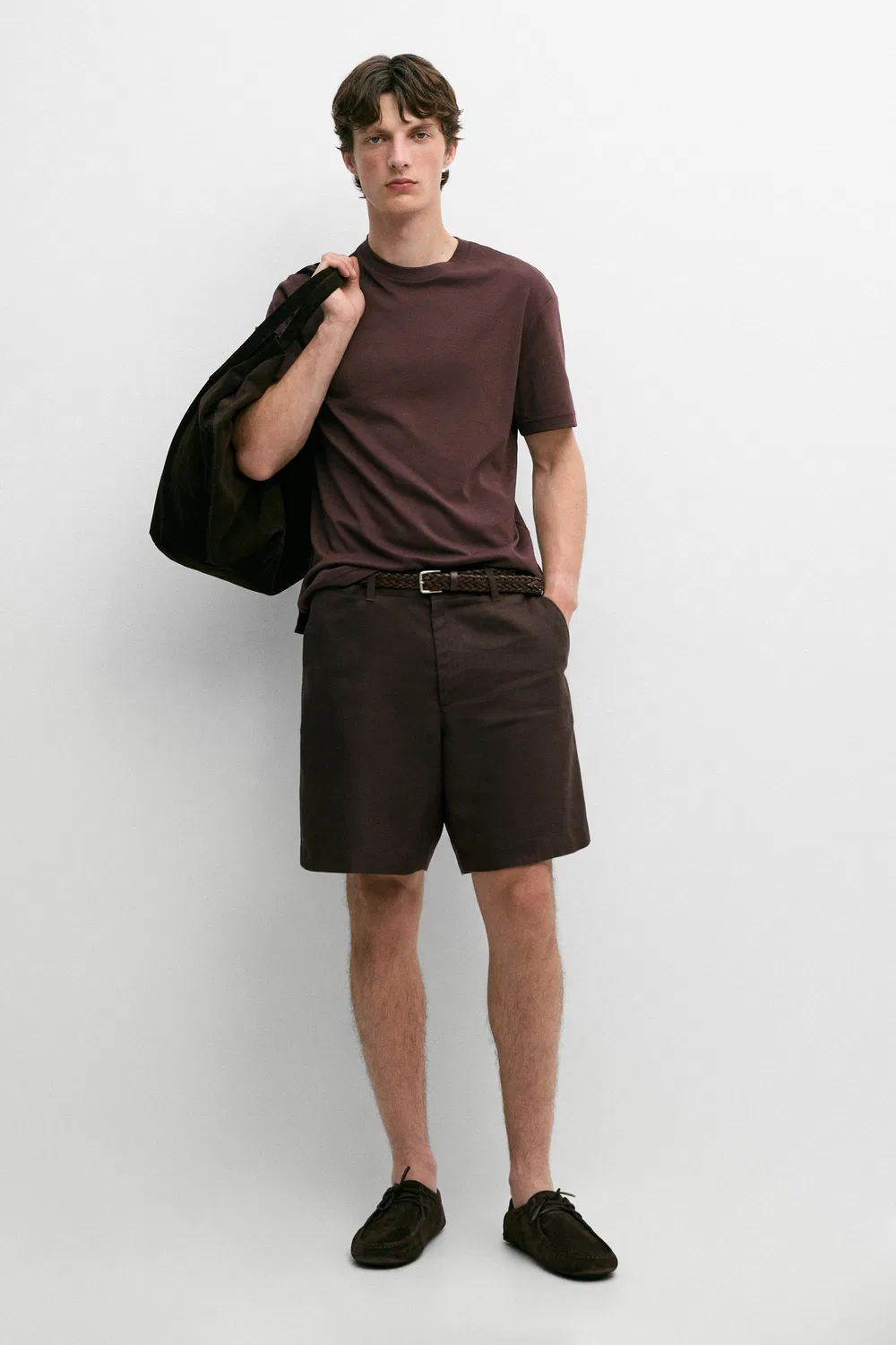 Футболка с коротким рукавом из 100% хлопка Massimo Dutti, Maroon