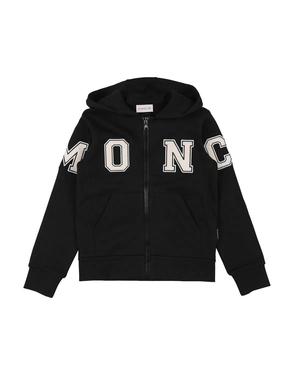 Детское худи с флисом Moncler, черный