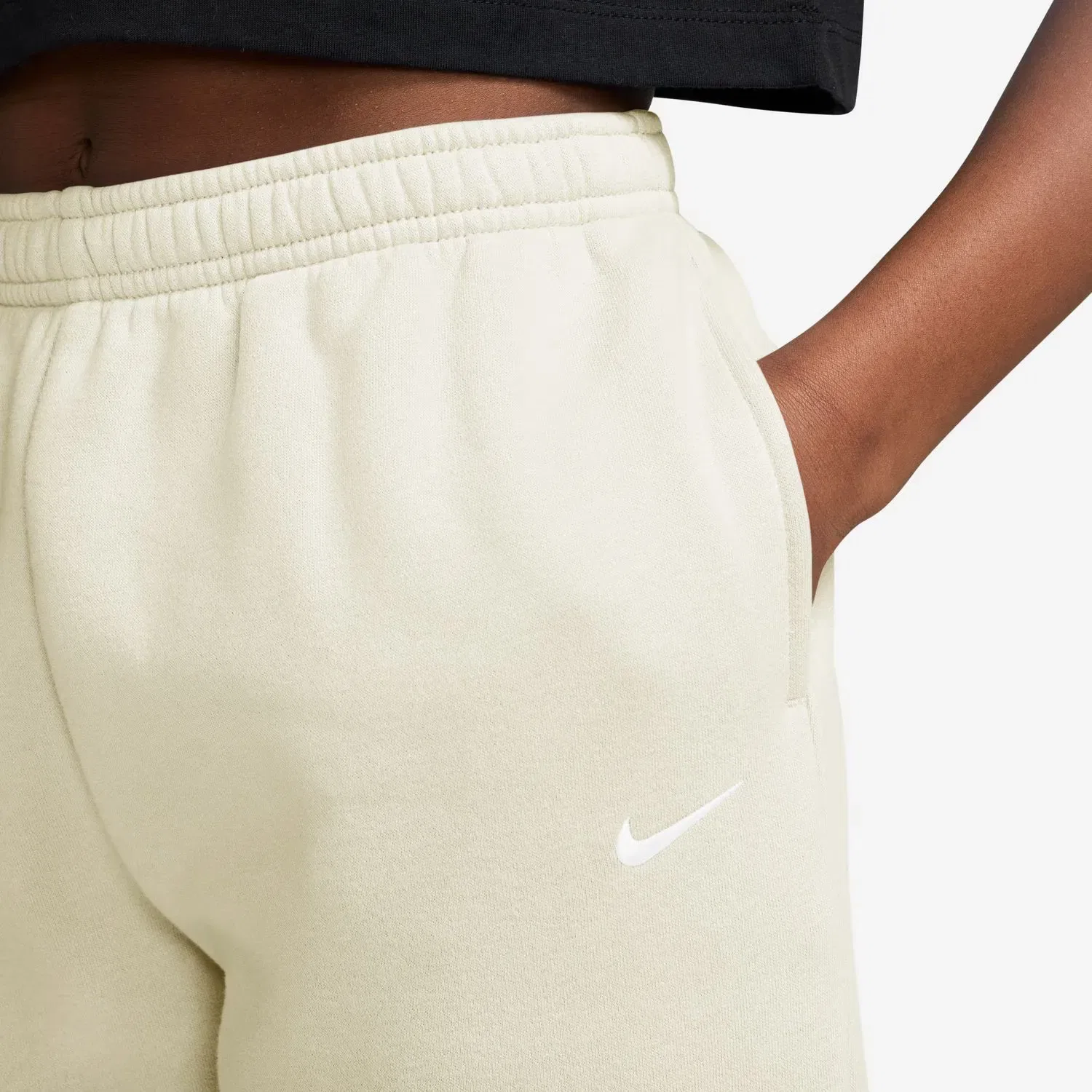 Детские спортивные штаны для девочек из флиса Nike, Цвет Blanco — фото 3